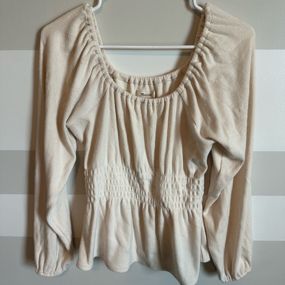 Madewell Plush square neck smocked top - Picture 4 of 5